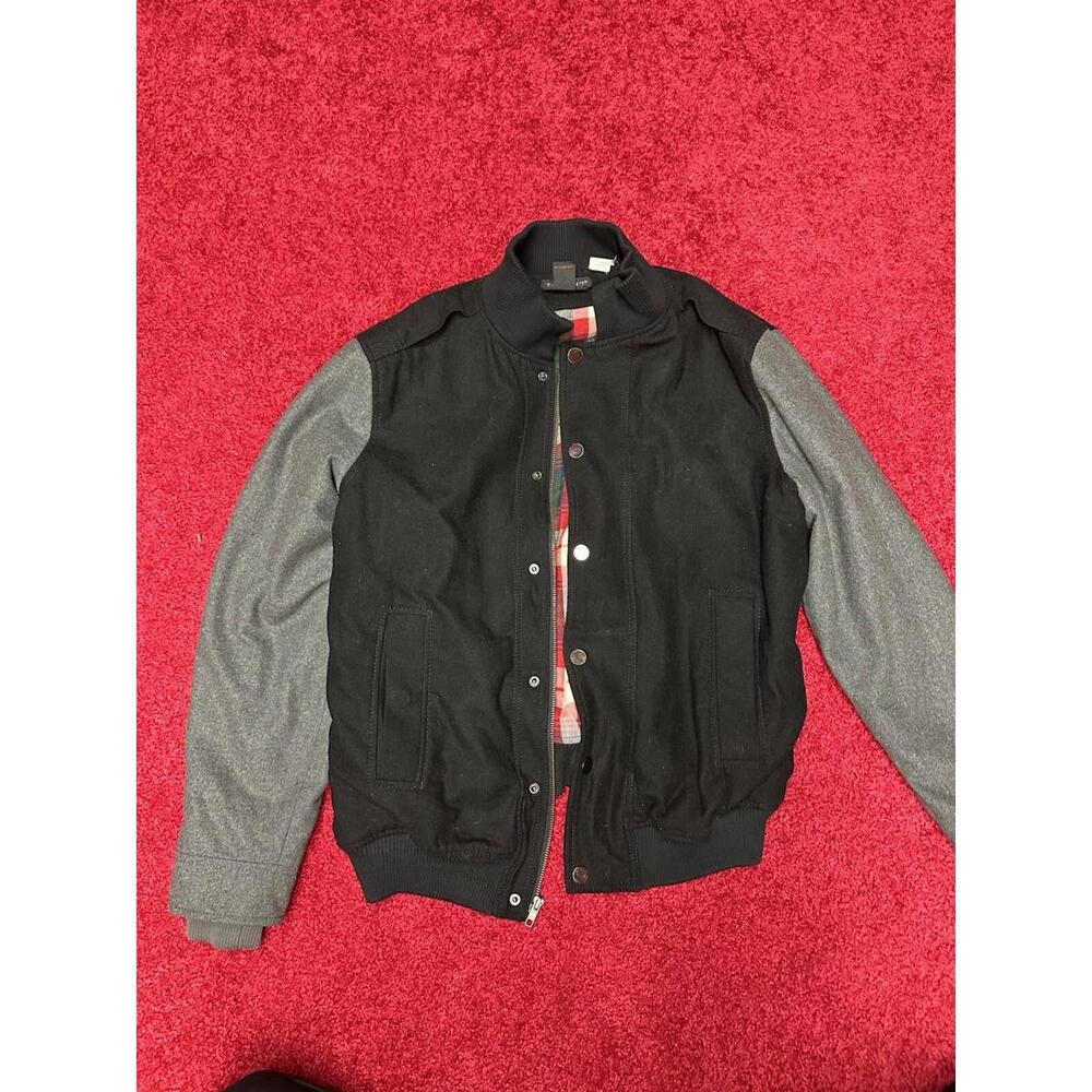 Tulliano wool stadium Jacket. buttoned And Separate, Black and grey mens large